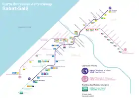 Plan du réseau de tramway.
