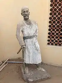 Statue de pierre de moyenne taille dans le musée de Maiduguri, Borno, Nigeria