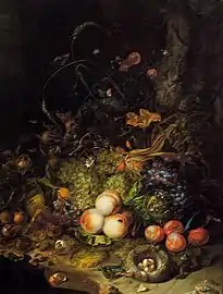 Fleurs, fruits et insectes par Rachel Ruysch (1716)