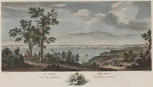 La rade et le port de Brest.