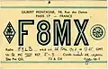 Carte QSL de F8MX, France (1947).