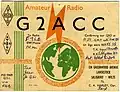 Carte QSL de G2ACC, Grande-Bretagne (1950).