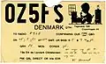 Carte QSL de OZ5FS, Danemark (1951).