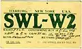 Carte QSL de SWL-W2, USA (1954).