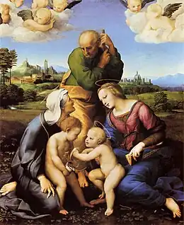 Raphaël - La Sainte Famille Canigianiv. 1507, Alte Pinakothek, Munich.