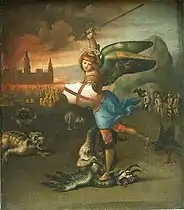 Saint Michel terrassant le démon(dit le petit saint Michel),Raphaël