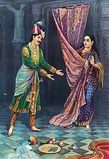 Draupadi déguisée en Sairandhri subit les avances de Kichaka