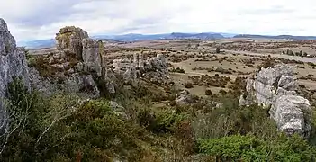 Le Rajal del Gorp sur le causse du Larzac, Millau, Aveyron, France.