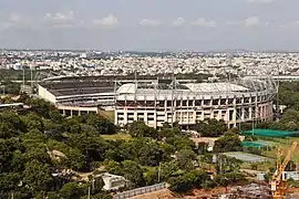 Le stade Rajiv Gandhi, dans le quartier d'Uppal.