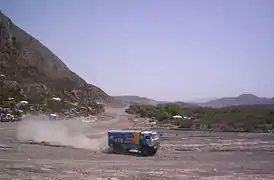 Le camion de l'équipage no 505 : Ilgizar Mardeev (RUS), Viatcheslav Mizyukaev (RUS) et Andrey Karginov (RUS) (camion Kamaz 4326)