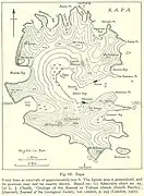 Carte britannique de Rapa Iti, entre 1943 et 1945.