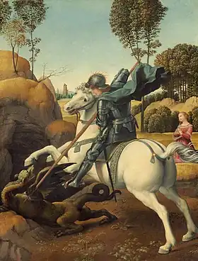 Saint Georges et le Dragon, Raphaël, vers 1506, National Gallery of Art de Washington