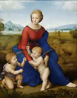 Tableau d'une femme et deux enfants