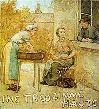 Projet d'affiche d'Armand Rassenfosse pour la pièce Ine treuzinme haute.