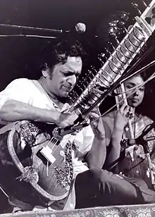 Ravi Shankar à Woodstock en 1969.