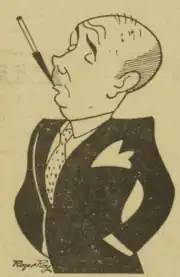 Caricature de Raymond Recouly dans le Gringoire du 17 janvier 1930 par Roger Roy