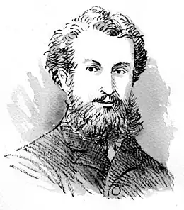 Illustration en noir et blanc d'un homme avec une barbe.