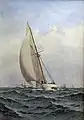 Reaching After the Cup Defender vs Valkyrie III, The America’s Cup, third match, on 12 September 1895
