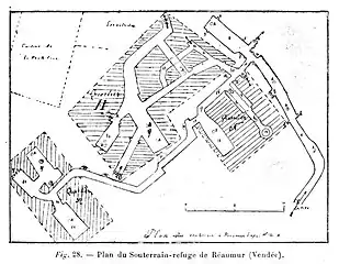 Souterrain-refuge de Réaumur, plan.