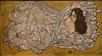 Egon Schiele, Femme allongée, 1917