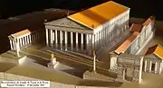 Reconstitution du temple de Vénus et de Rome, en se plaçant du côté du Forum.