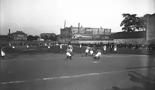 Le Red Star affrontant le CA Vitry le 22 septembre 1912 au stade de Paris à Saint-Ouen.