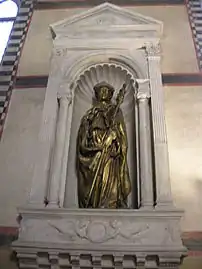 Statue de Donatello, basilique de la Sainte-Croix, Florence, Italie.