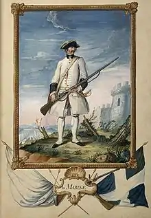 Louisbourg a été pourvue d'une importante garnison dont de nombreux soldats des troupes de marine.