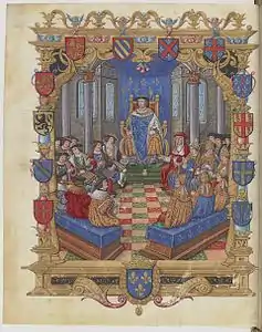 Frontispice, le roi présidant un lit de justice.