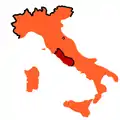 Le royaume d'Italie en 1866 après la troisième guerre d'indépendance.