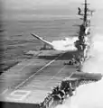 Lancement d'un Regulus par le porte-avions USS Hancock (CVA-19)