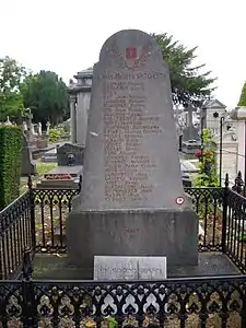 Mémorial aux morts 1870-1871.