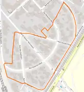 Contour Cité-jardin Mulhouse sur carte Openstreetmap.