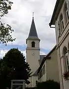 Clocher église Saint-Romain après réfection en 2009.