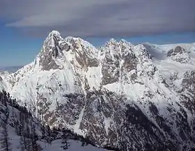 Vue des Große et Kleine Mühlsturzhorn, Grundübelhörner et Knittelhorn (de gauche à droite).