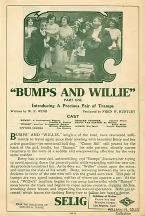 Description de l'image Release flier for BUMPS AND WILLIE, 1913.jpg.