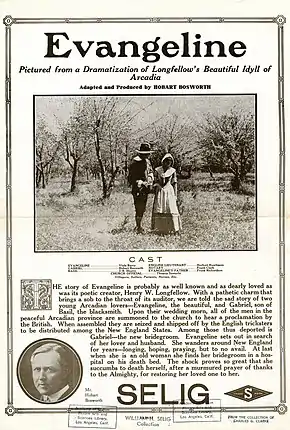 Description de l'image Release flier for EVANGELINE, 1911.jpg.