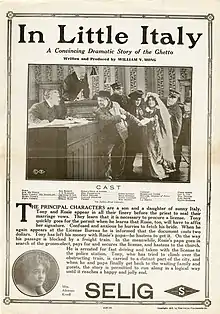 Description de l'image Release flier for IN LITTLE ITALY, 1912.jpg.