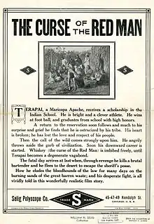 Description de l'image Release flier for THE CURSE OF THE RED MAN, 1911.jpg.