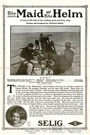 Description de l'image Release flier for THE MAID AT THE HELM, 1911.jpg.
