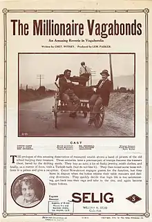 Description de l'image Release flier for THE MILLIONAIRE VAGABONDS, 1912.jpg.