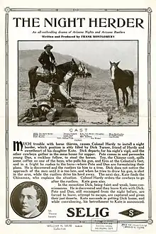 Description de l'image Release flier for THE NIGHT HERDER, 1911.jpg.