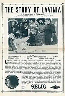 Description de l'image Release flier for THE STORY OF LAVINIA, 1913.jpg.