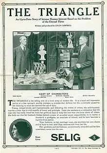 Description de l'image Release flier for THE TRIANGLE, 1912.jpg.