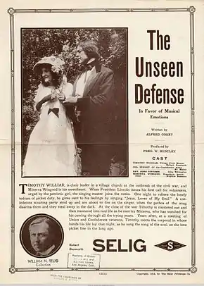 Description de l'image Release flier for THE UNSEEN DEFENSE, 1913.jpg.