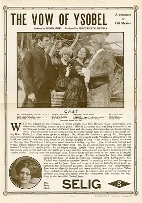 Description de l'image Release flier for THE VOW OF YSOBEL, 1912.jpg.