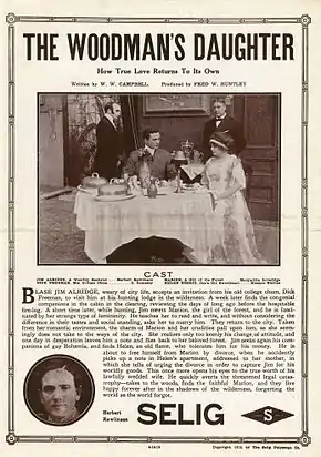 Description de l'image Release flier for THE WOODMAN'S DAUGHTER, 1913.jpg.