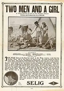 Description de l'image Release flier for TWO MEN AND A GIRL, 1912.jpg.