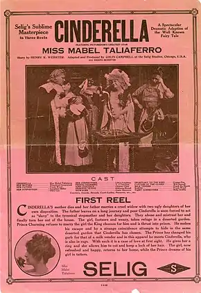 Description de l'image Release flier for first reel of CINDERELLA, 1912.jpg.