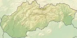 Carte en relief de la Slovaquie.